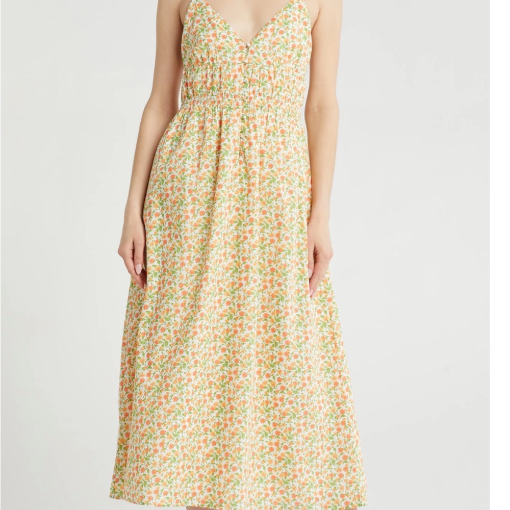 Wayf NEW Floral Maxi Dress in Orange and Green